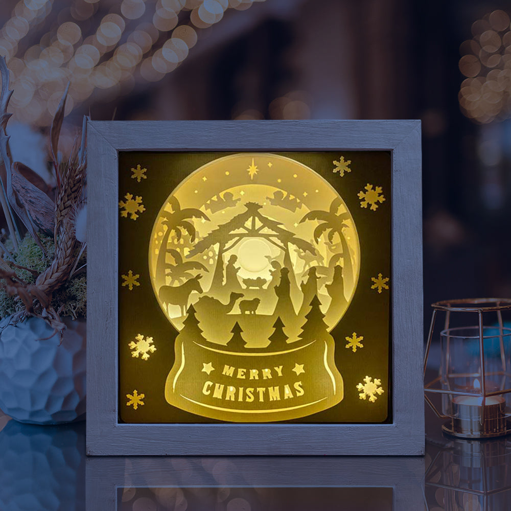 Christmas Snowball Nativity 1 – 3D Lightbox SVG File for Cricut & Silhouette