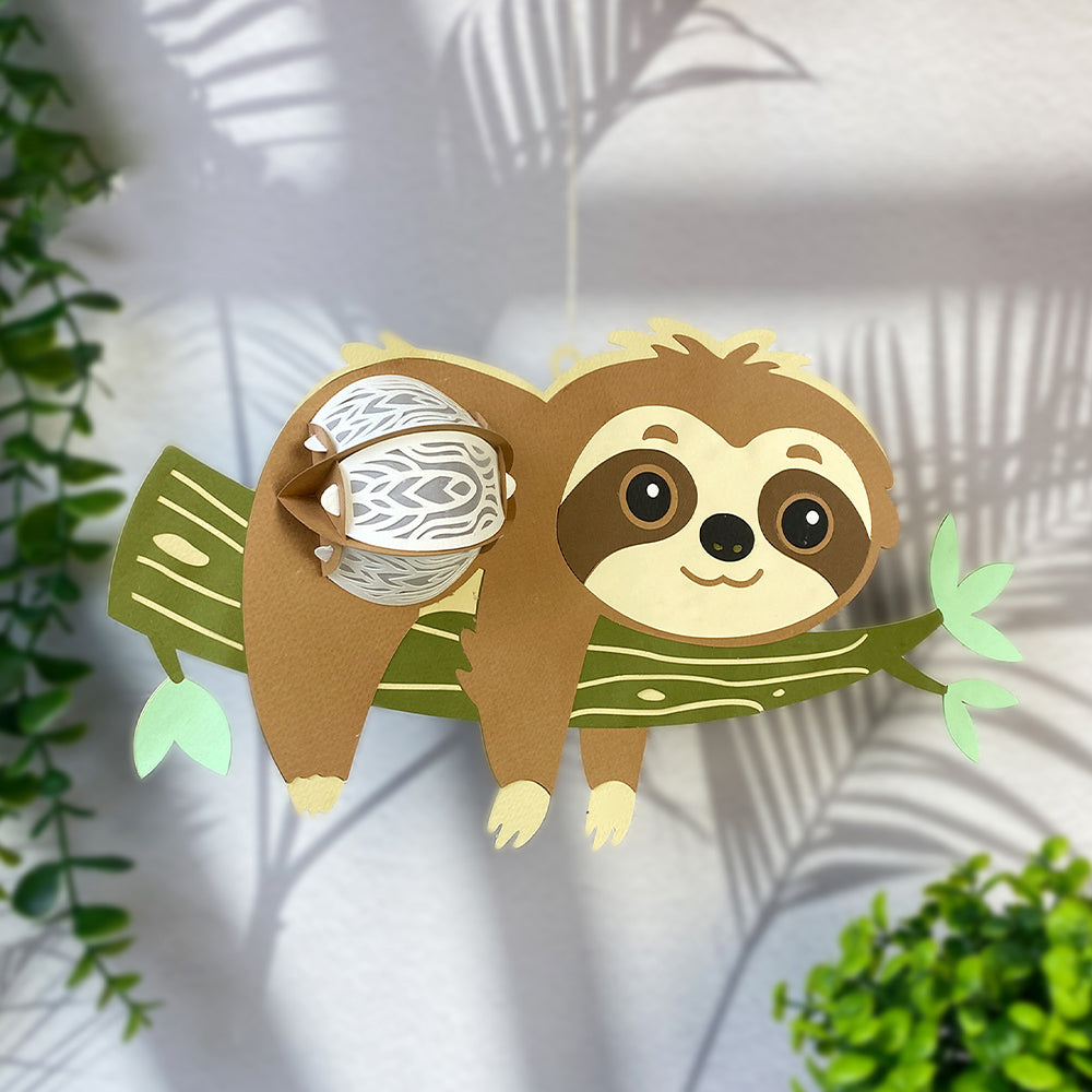 Sloth – 3D Lantern SVG File for Cricut & Silhouette