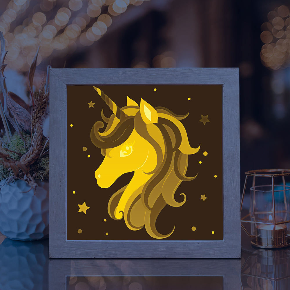 Unicorn 3 – 3D Lightbox SVG File for Cricut & Silhouette