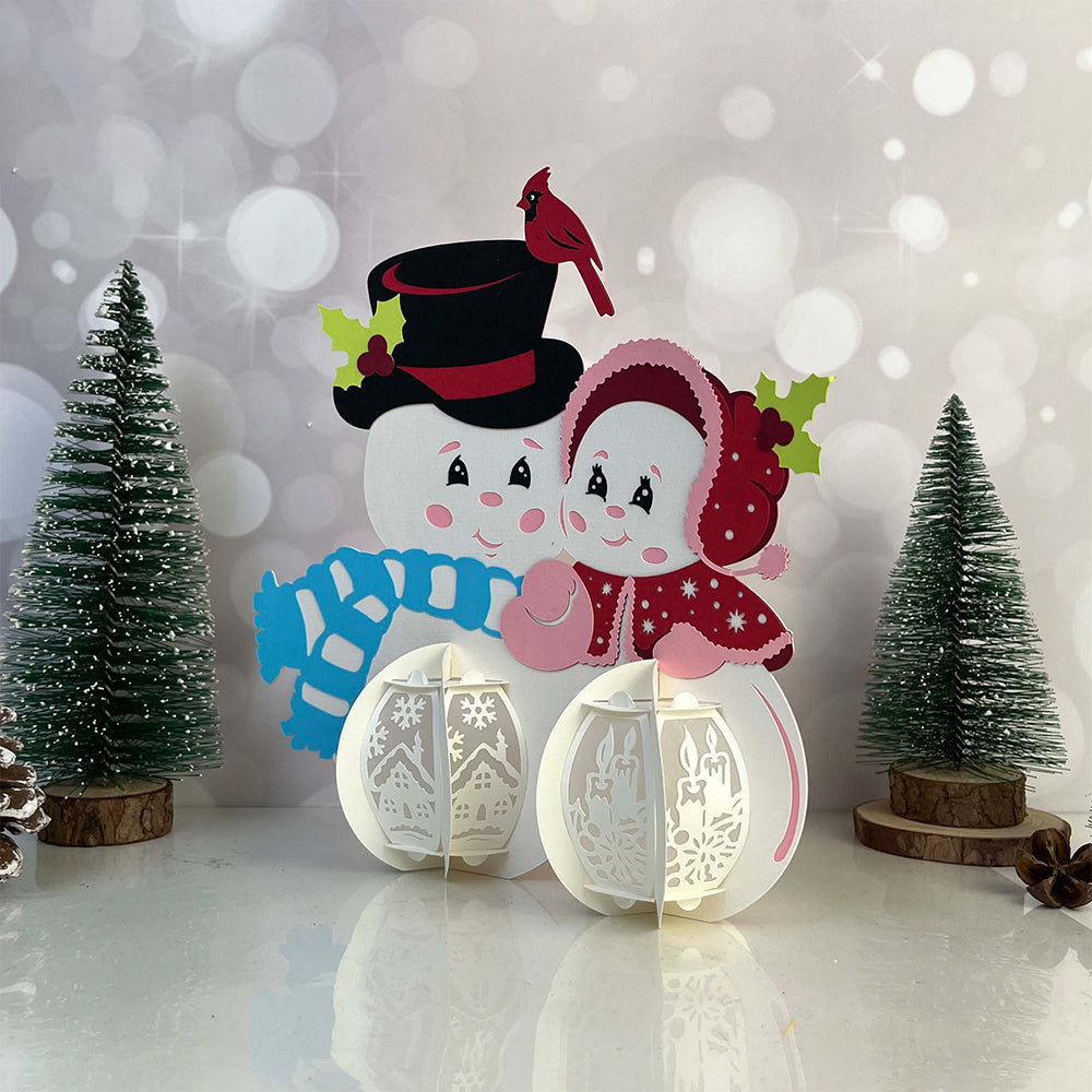 Snowman 3 Snowman - 3D Lantern File - Cricut File  - VEKTOR KRAFT