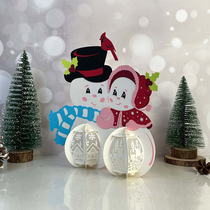 Snowman 3 Snowman - 3D Lantern File - Cricut File  - VEKTOR KRAFT