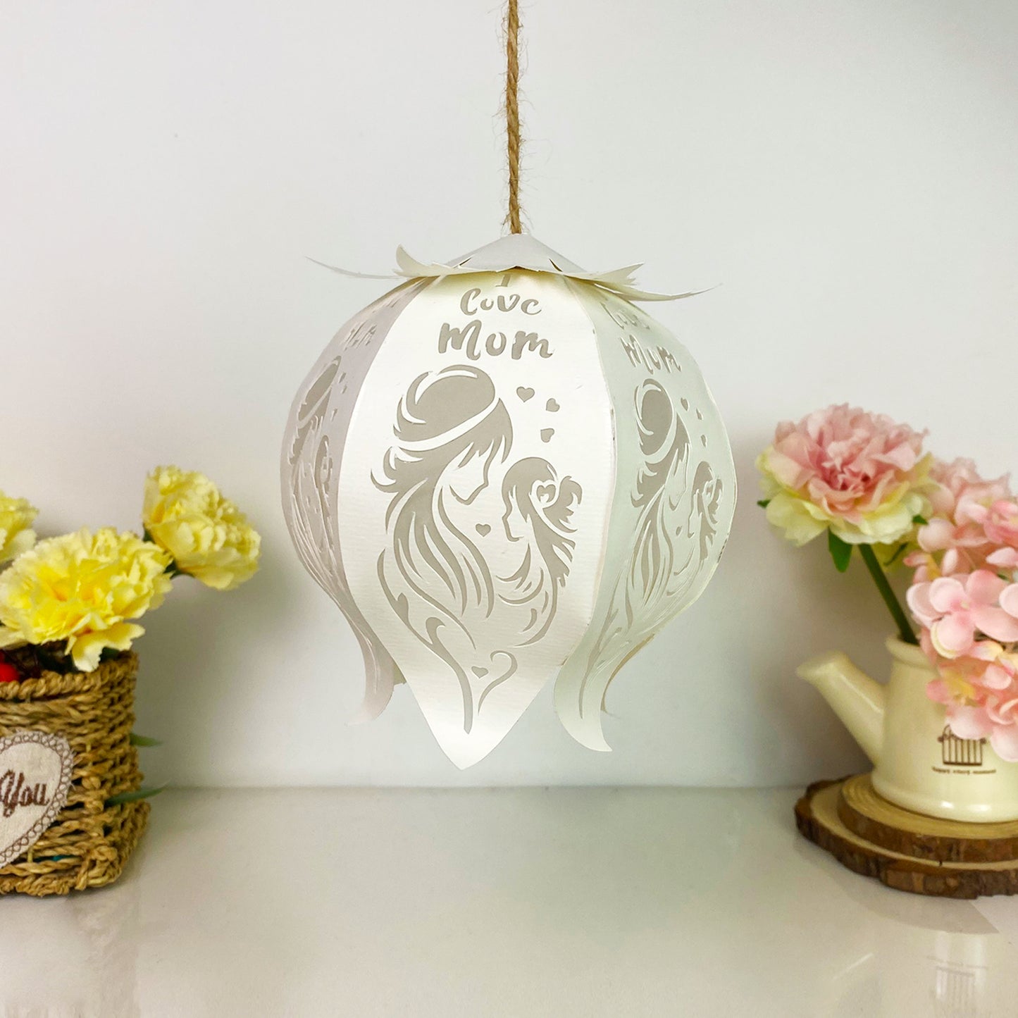I Love Mom - 3D Bell Flower Lantern File - Cricut File  - VEKTOR KRAFT