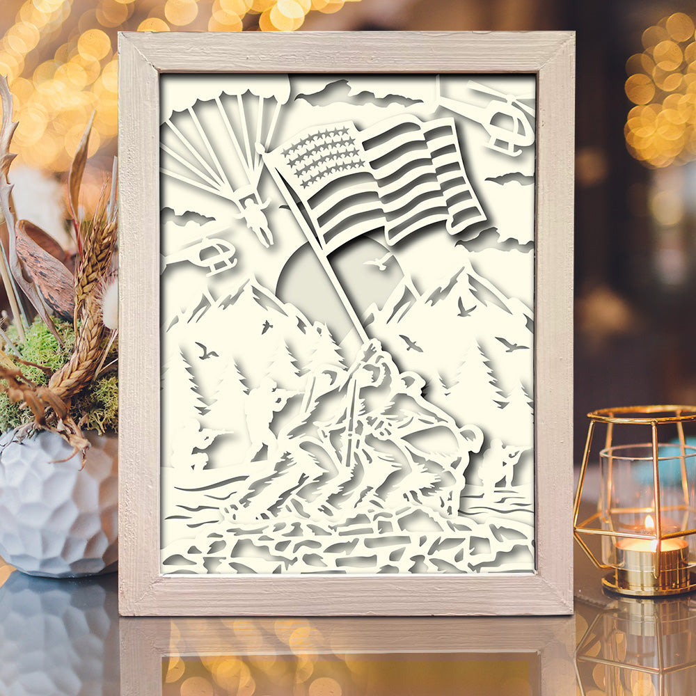 Marines – 3D Lightbox SVG File for Cricut & Silhouette