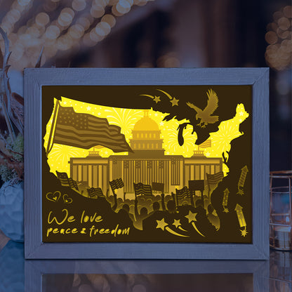 Happy 4th Of July 3 - 3D Special Occasions Papercut Lightbox File - Cricut File - VEKTOR KRAFT