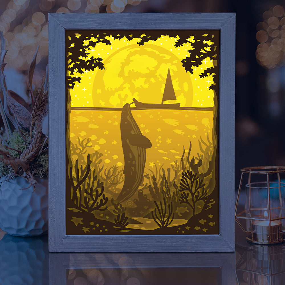 Whale 2 – 3D Lightbox SVG File for Cricut & Silhouette
