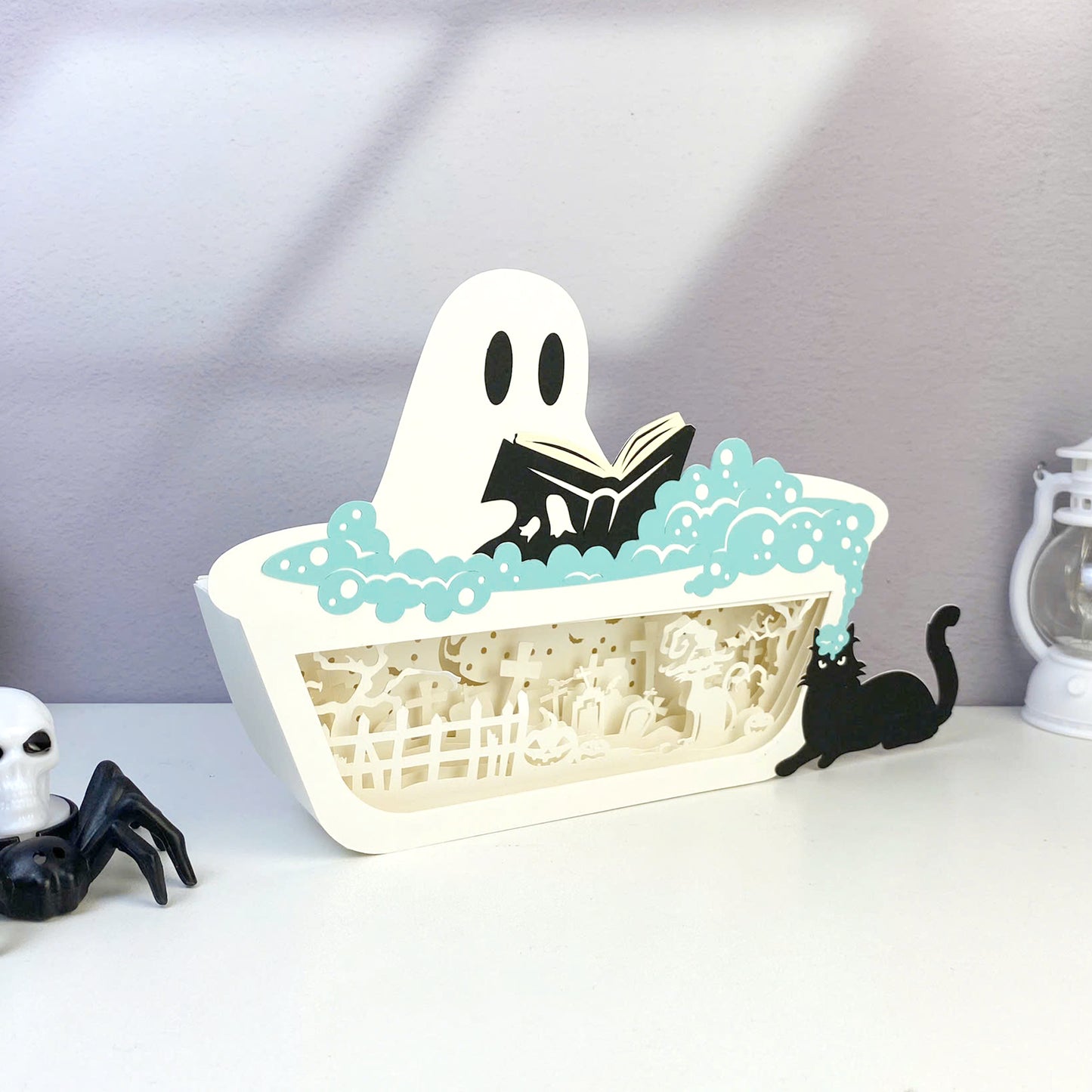 Chilling Ghost – 3D Box SVG File for Cricut & Silhouette