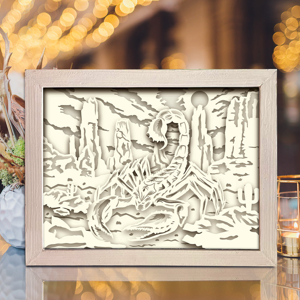 Scorpion 2 – 3D Lightbox SVG File for Cricut & Silhouette