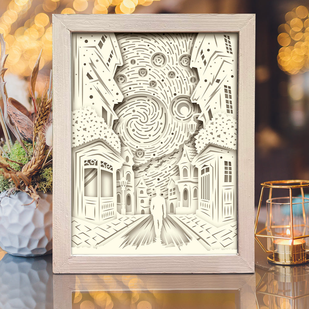Starry Night 2 – 3D Lightbox SVG File for Cricut & Silhouette