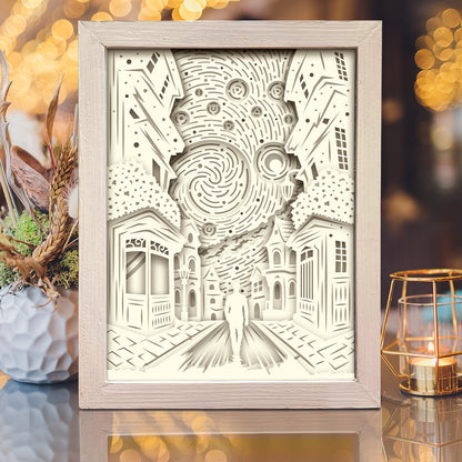 Starry Night 2 – 3D Lightbox SVG File for Cricut & Silhouette