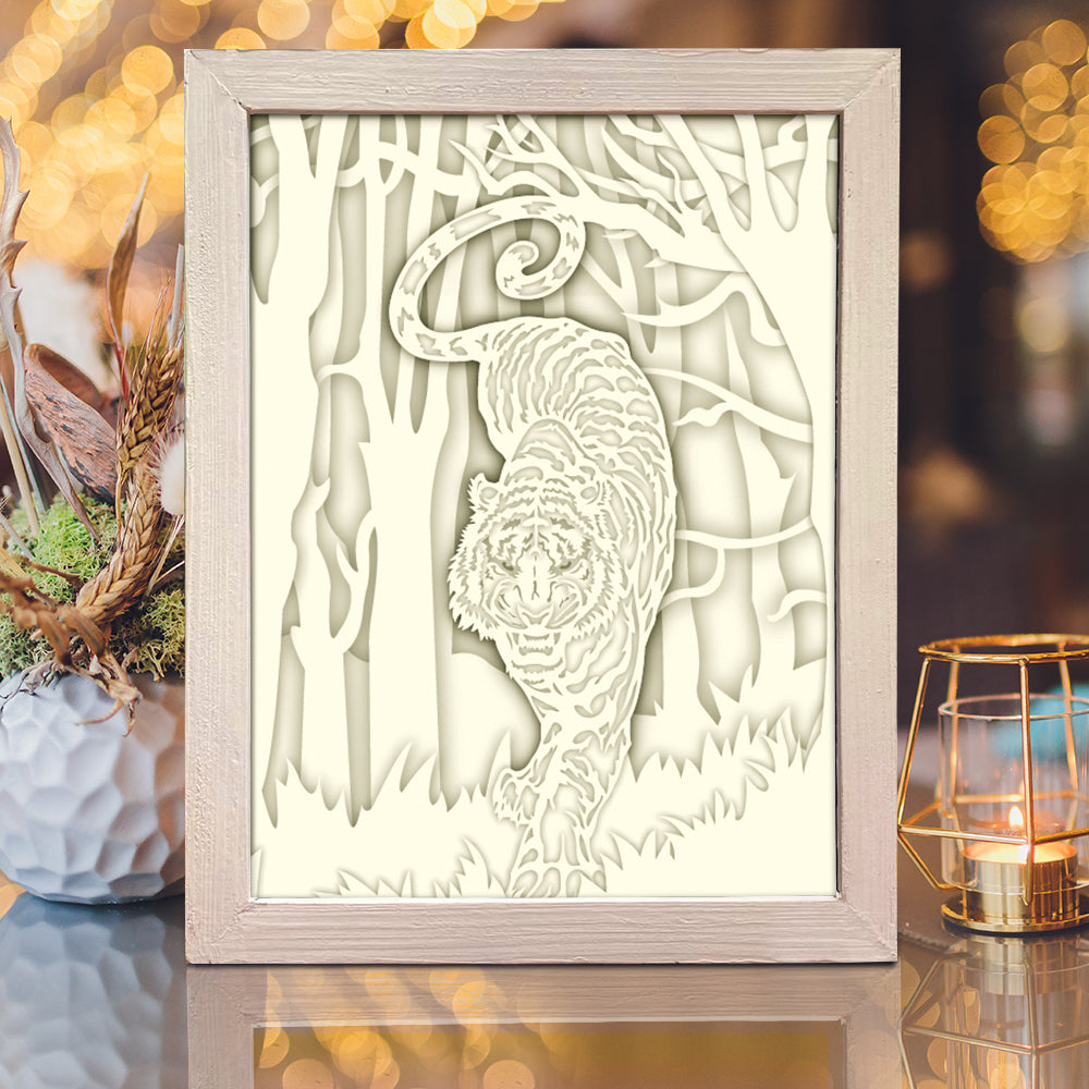 Tiger 2 – 3D Lightbox SVG File for Cricut & Silhouette