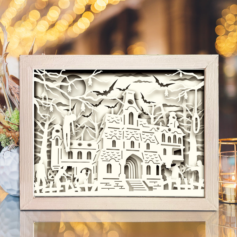 Haunted Castle – 3D Lightbox SVG File for Cricut & Silhouette