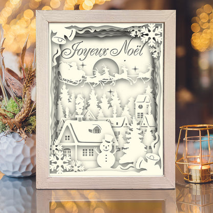 Joyeux Noel 9 – 3D Lightbox SVG File for Cricut & Silhouette