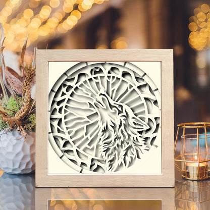 Wolf 2 – 3D Lightbox SVG File for Cricut & Silhouette