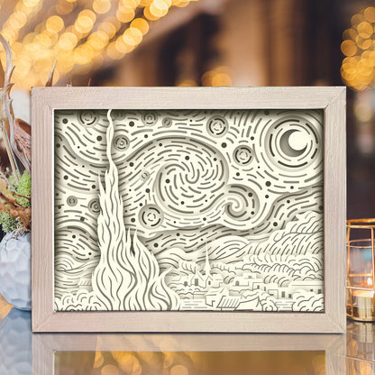 Starry Night – 3D Lightbox SVG File for Cricut & Silhouette
