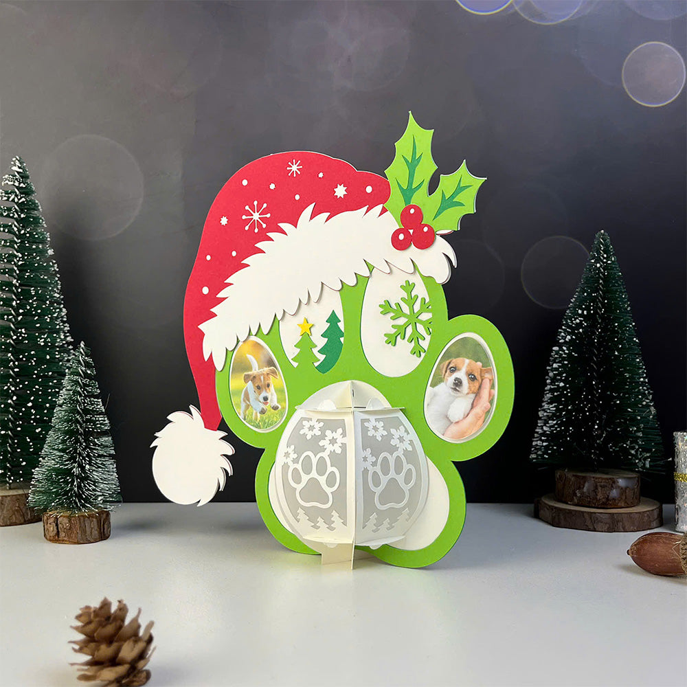 Dog Paw Xmas - 3D Lantern File - Cricut File  - VEKTOR KRAFT