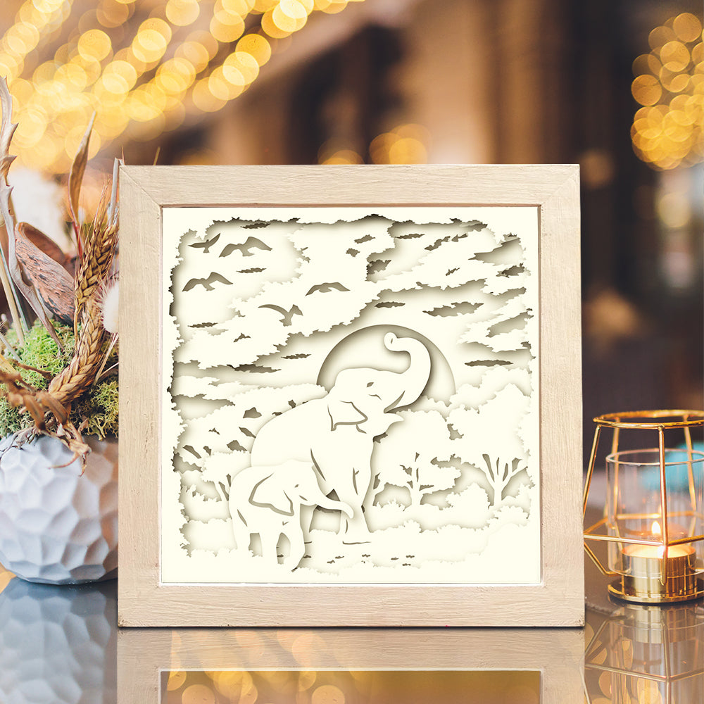 Elephant 3 – 3D Lightbox SVG File for Cricut & Silhouette