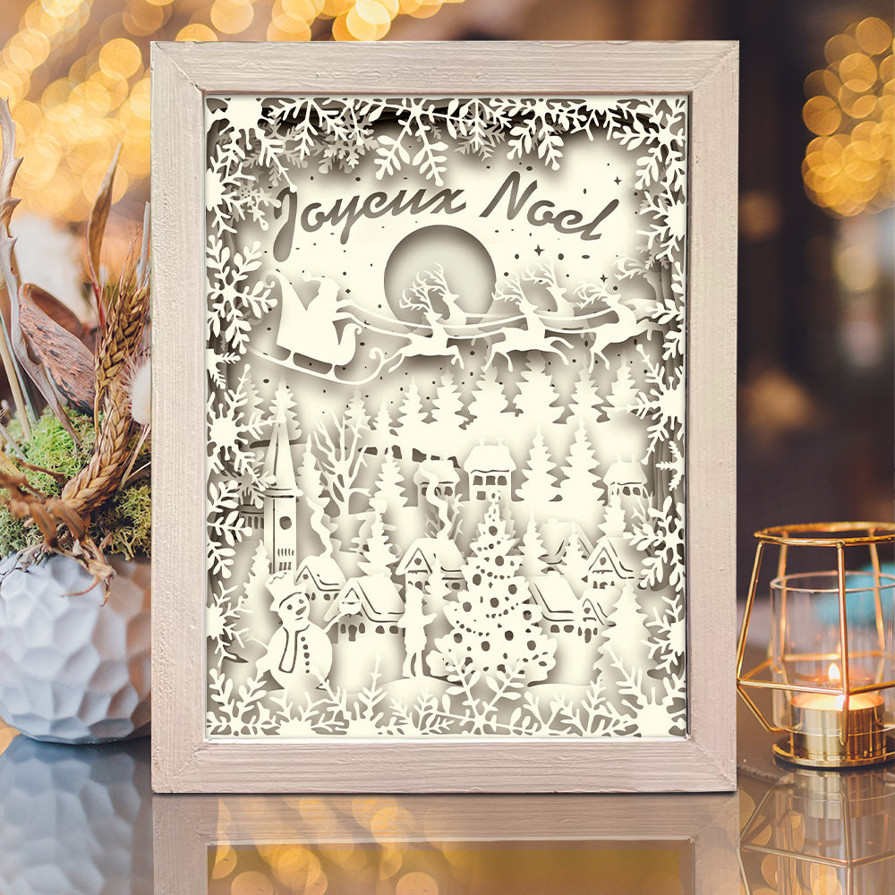 Joyeux Noel 16 – 3D Lightbox SVG File for Cricut & Silhouette