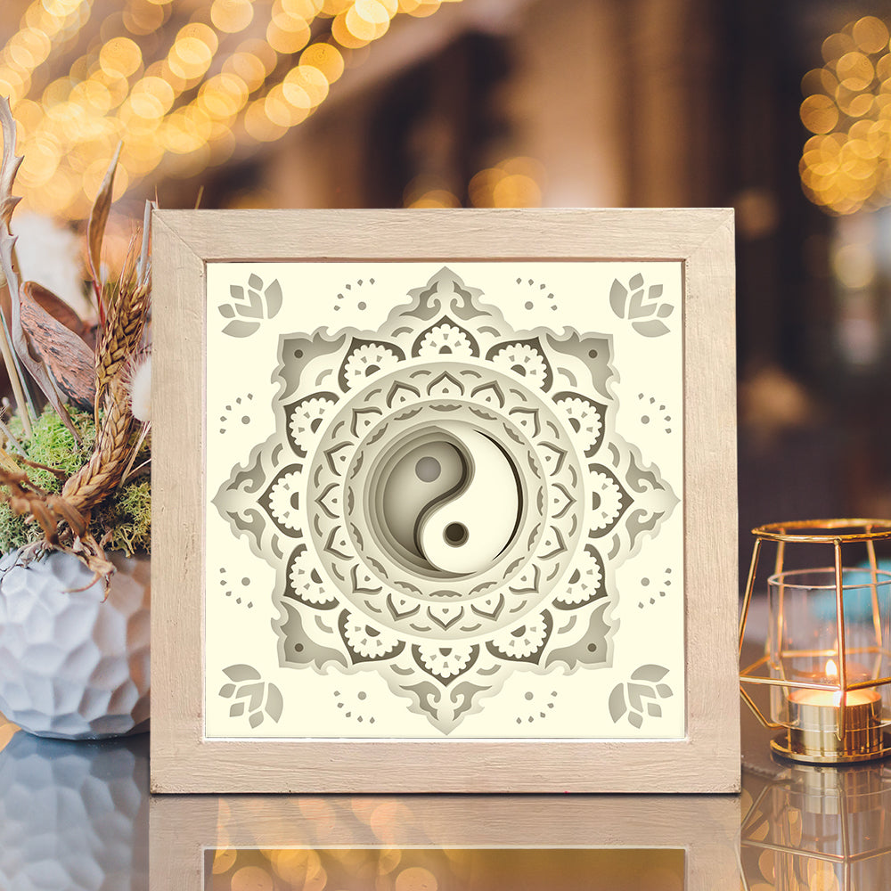Yin Yang Mandala – 3D Lightbox SVG File for Cricut & Silhouette