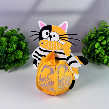 Cute Cat 4 - 3D Animal Paper Lantern File  - Cricut File  - VEKTOR KRAFT