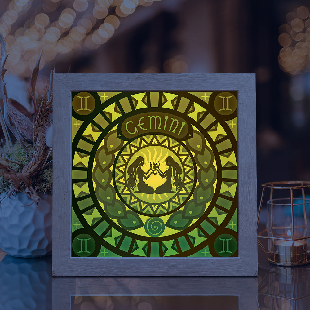 Gemini – 3D Lightbox SVG File for Cricut & Silhouette