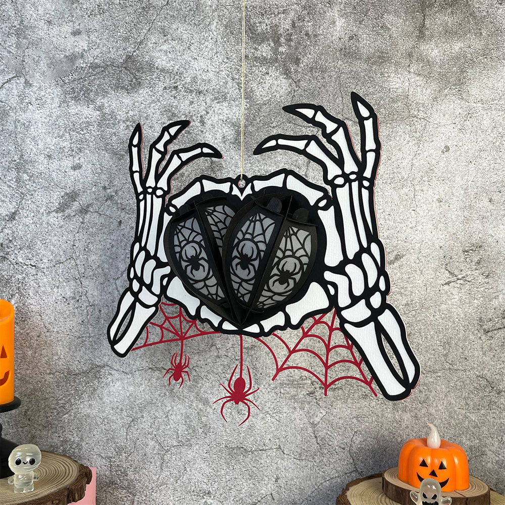 Skeleton Heart - 3D Halloween Paper Lantern File - Cricut File  - VEKTOR KRAFT
