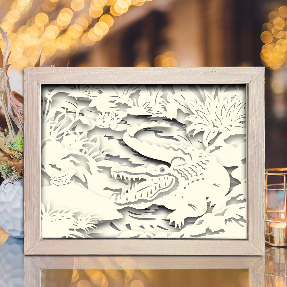 Crocodile – 3D Lightbox SVG File for Cricut & Silhouette
