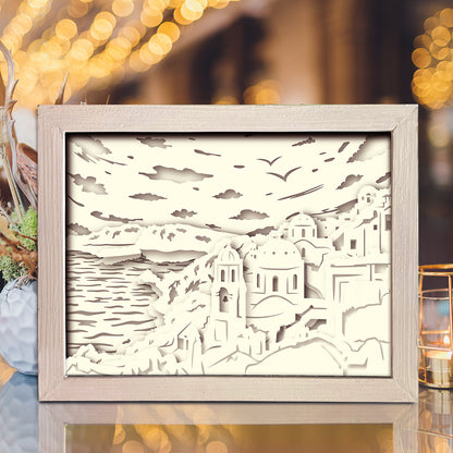 Greece Landscape – 3D Lightbox SVG File for Cricut & Silhouette