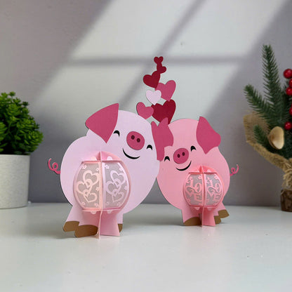 Pig Couple – 3D Lantern SVG File for Cricut & Silhouette
