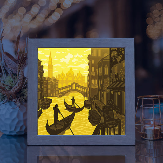 Venice Square – 3D Lightbox SVG File for Cricut & Silhouette