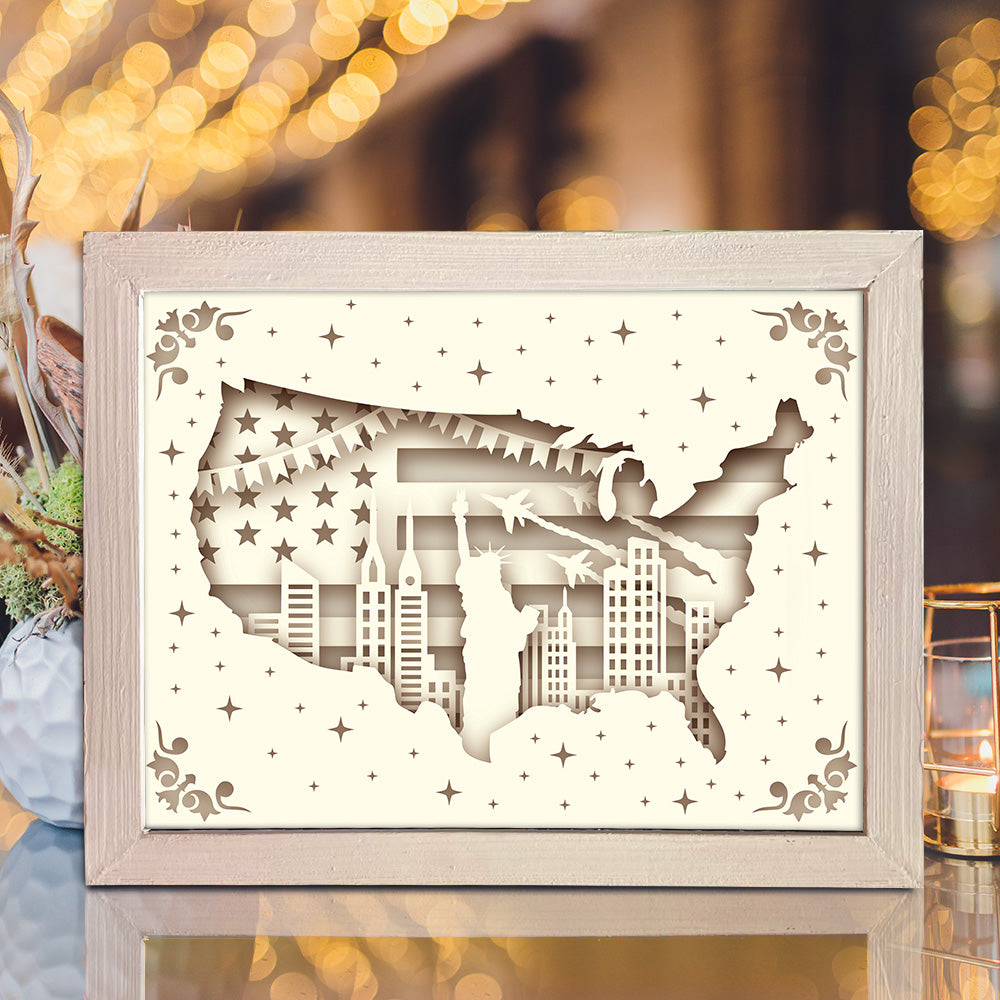 Patriotic - 3D Special Occasions Papercut Lightbox File - Cricut File - VEKTOR KRAFT