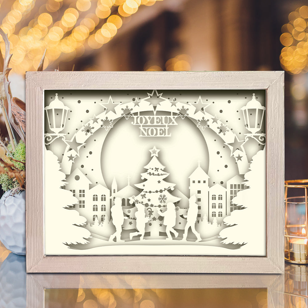 Joyeux Noel 11 – 3D Lightbox SVG File for Cricut & Silhouette