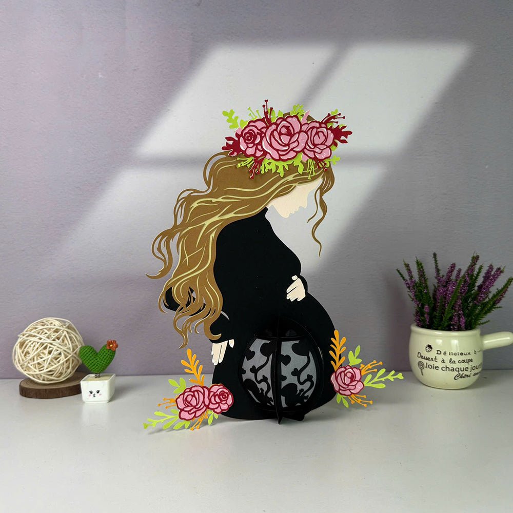 Pregnant Mother – 3D Lantern SVG File for Cricut & Silhouette