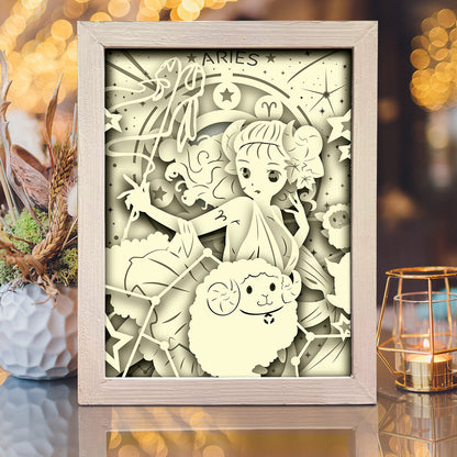 Zodiac Aries – 3D Lightbox SVG File for Cricut & Silhouette