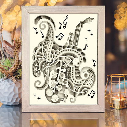 Saxophone – 3D Lightbox SVG File for Cricut & Silhouette