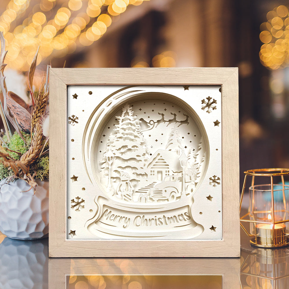 Christmas Snowball 2 – 3D Lightbox SVG File for Cricut & Silhouette