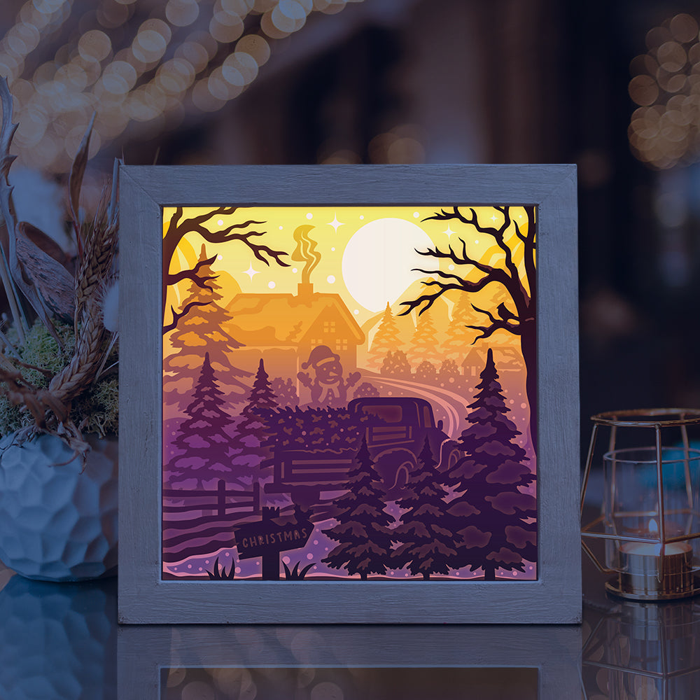 Merry Christmas 22 – 3D Lightbox SVG File for Cricut & Silhouette