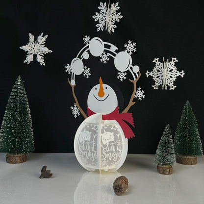 Snowman 1 - 3D Lantern File - Cricut File  - VEKTOR KRAFT