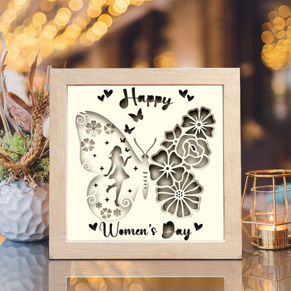 Happy Women's Day 4 – 3D Lightbox SVG File for Cricut & Silhouette