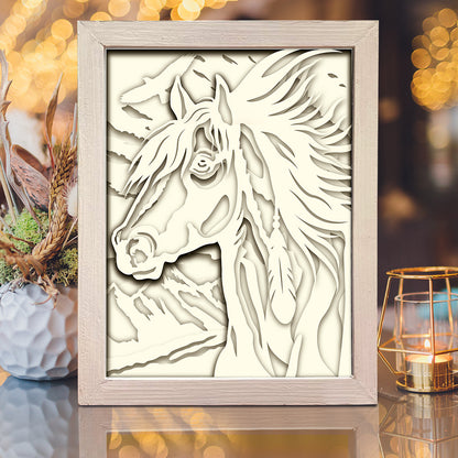 Horse Portrait – 3D Lightbox SVG File for Cricut & Silhouette