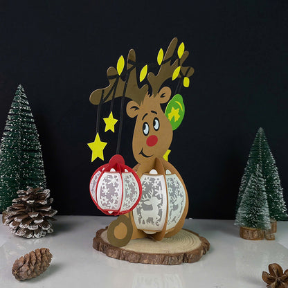 Reindeer 2 – 3D Lantern SVG File for Cricut & Silhouette