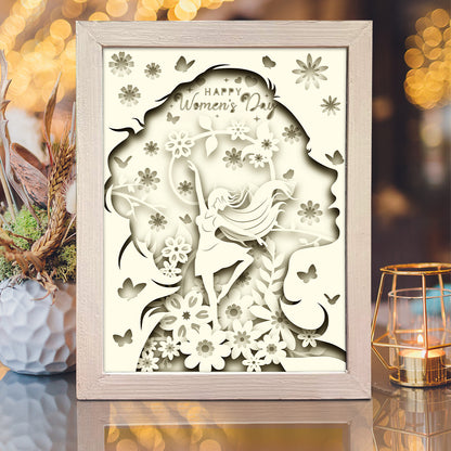 Happy Women's Day 2 – 3D Lightbox SVG File for Cricut & Silhouette