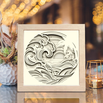 Waves 2 – 3D Lightbox SVG File for Cricut & Silhouette