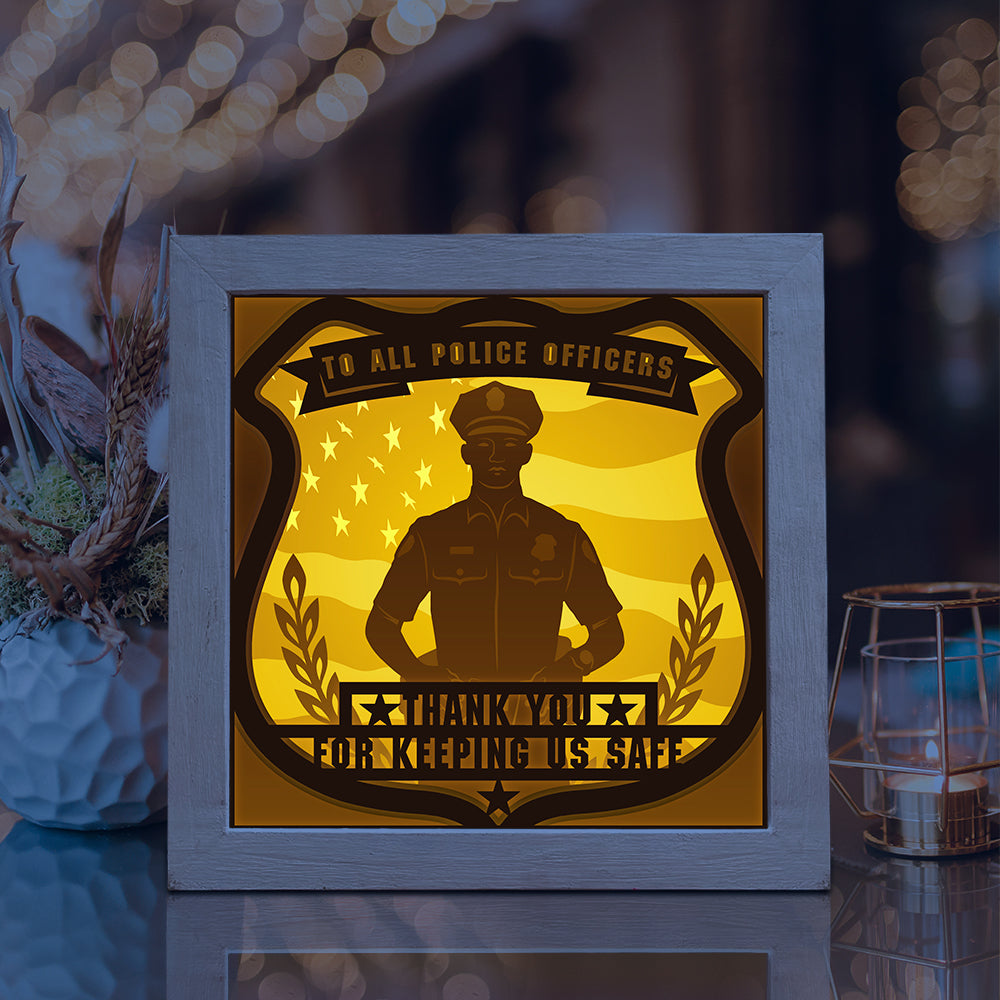 Police Officer – 3D Lightbox SVG File for Cricut & Silhouette