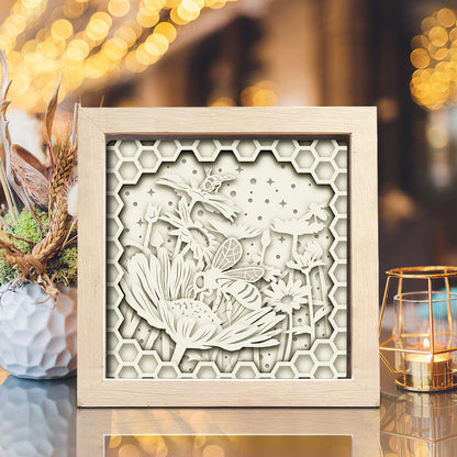 Honey Bee – 3D Lightbox SVG File for Cricut & Silhouette