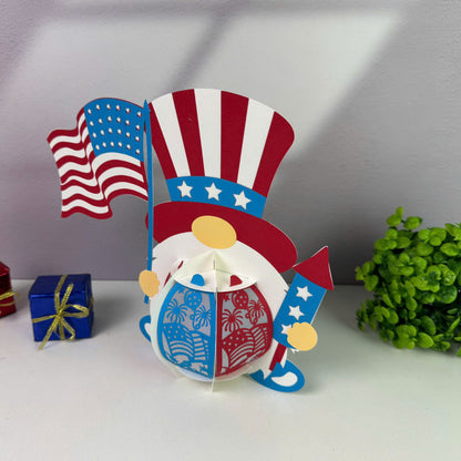 4th of July Gnome - 3D Lantern File - Cricut File  - VEKTOR KRAFT