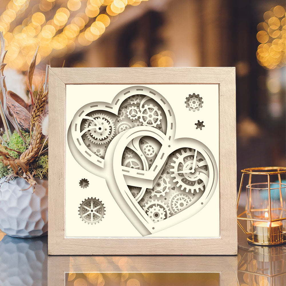 Heart Gear 5 – 3D Lightbox SVG File for Cricut & Silhouette