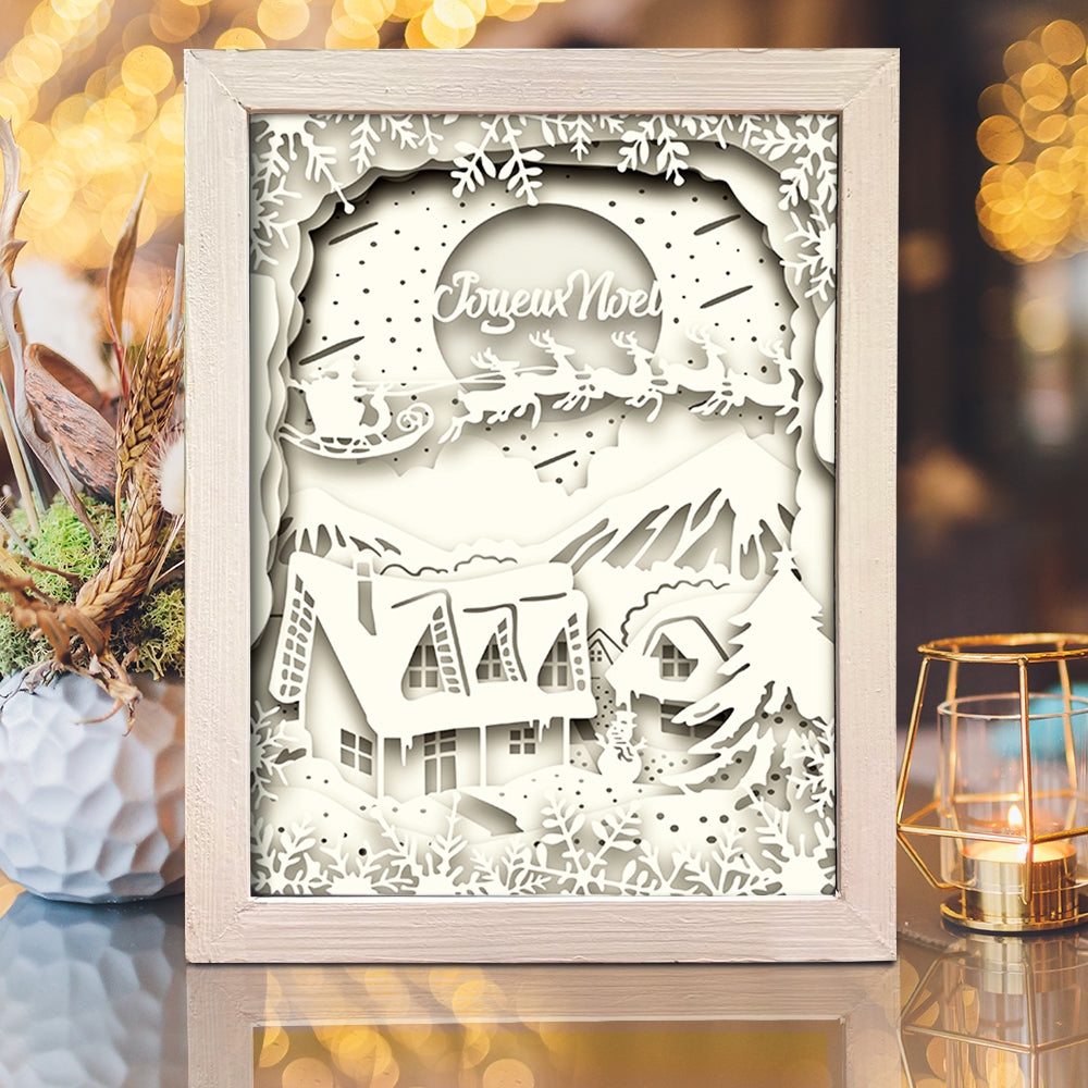 Joyeux Noel 6 – 3D Lightbox SVG File for Cricut & Silhouette