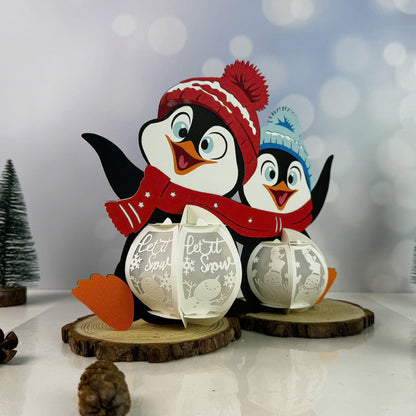 Penguin 1 - 3D Christmas Lantern File - Cricut File  - VEKTOR KRAFT
