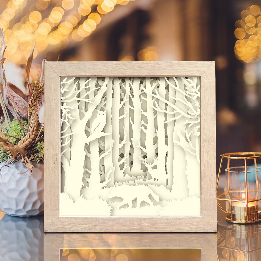 Owl And Wolf – 3D Lightbox SVG File for Cricut & Silhouette