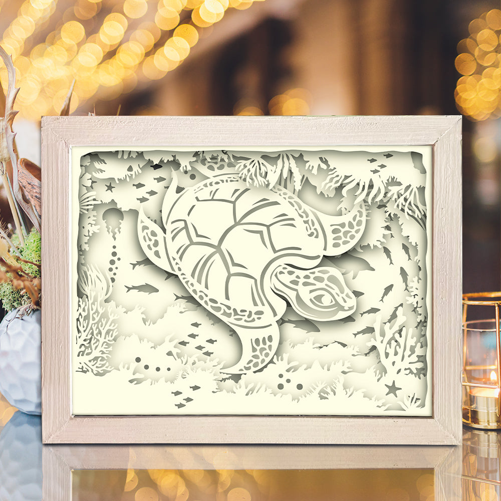 Sea Turtle – 3D Lightbox SVG File for Cricut & Silhouette
